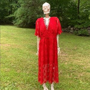 Anthropologie Giannie Bini Red Dress Gabrielle 6